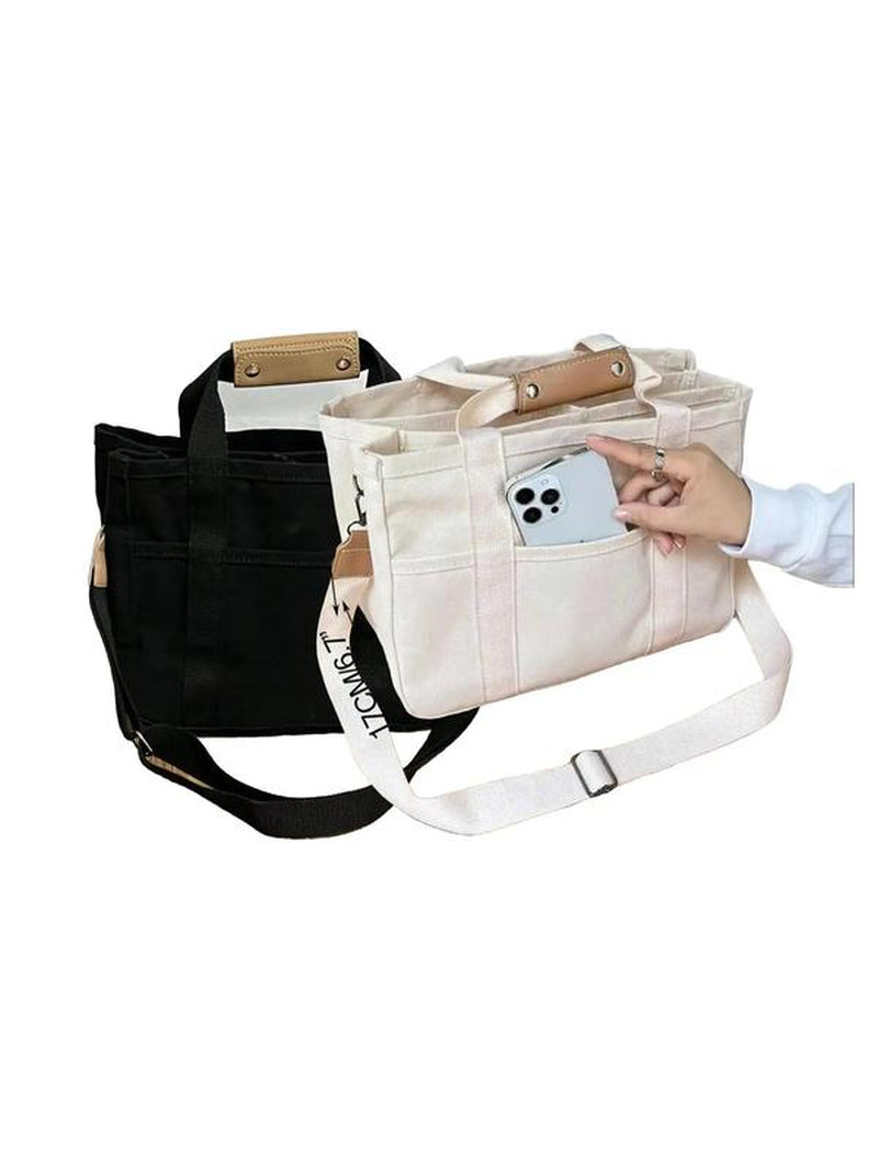 Large Capacity with Removable Bottom Canvas Tote Bag