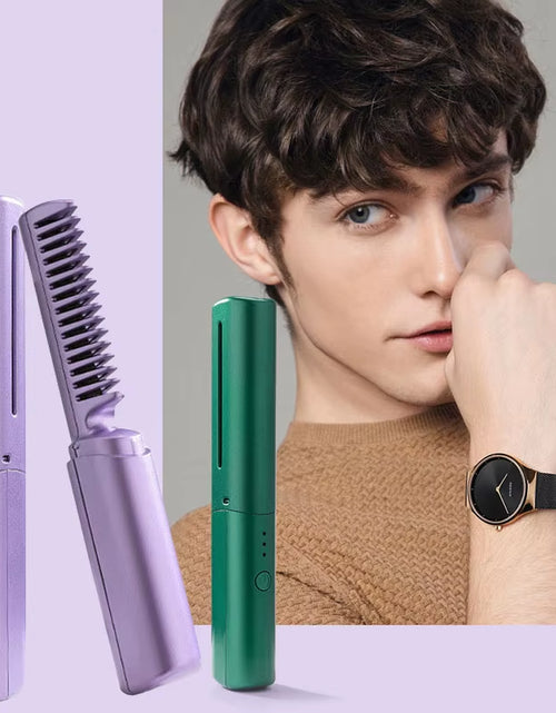 Load image into Gallery viewer, GlamWave Pro – Portable Wireless Heated Hair Straightener & Curler Brush