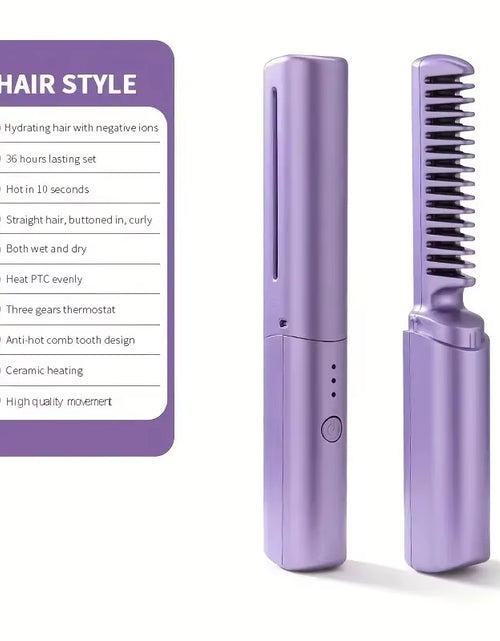 Load image into Gallery viewer, GlamWave Pro – Portable Wireless Heated Hair Straightener & Curler Brush