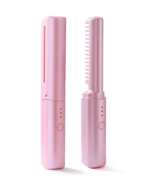 Load image into Gallery viewer, GlamWave Pro – Portable Wireless Heated Hair Straightener & Curler Brush