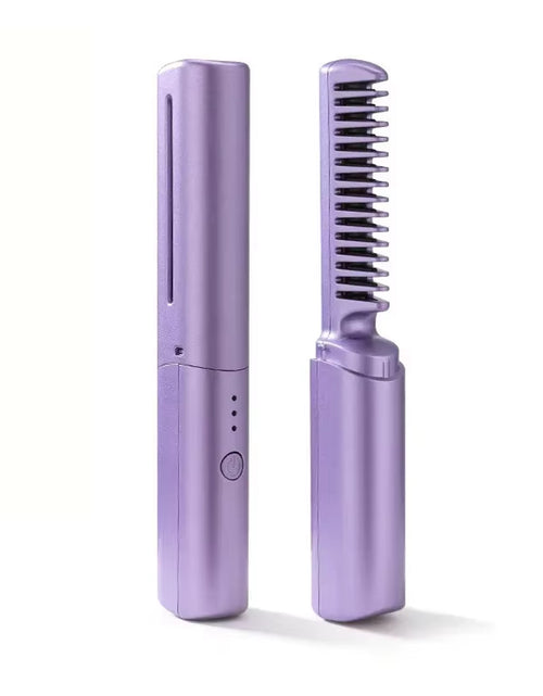 Load image into Gallery viewer, GlamWave Pro – Portable Wireless Heated Hair Straightener & Curler Brush