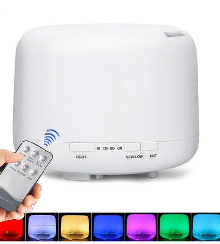 Color Changing Essential Oil Diffuser 🌿 500ml & Remote