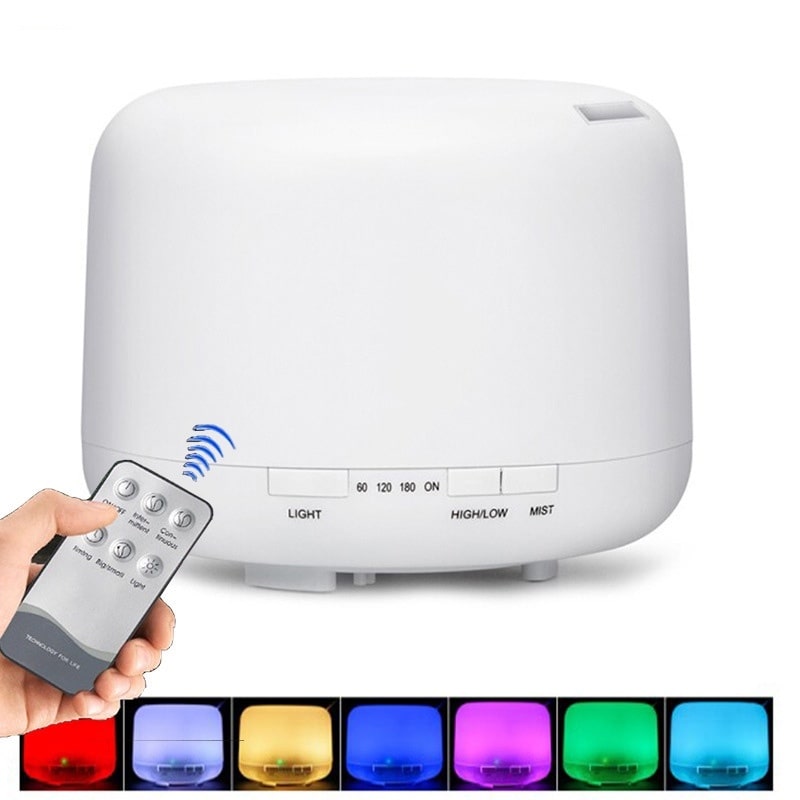 Color Changing Essential Oil Diffuser 🌿 500ml & Remote