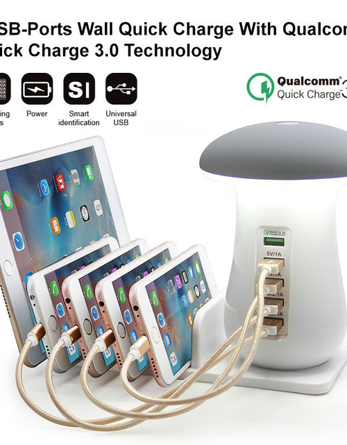 Load image into Gallery viewer, Mushroom Lamp USB Charger 🍄 Fast QC 3.0 &amp; LED Light
