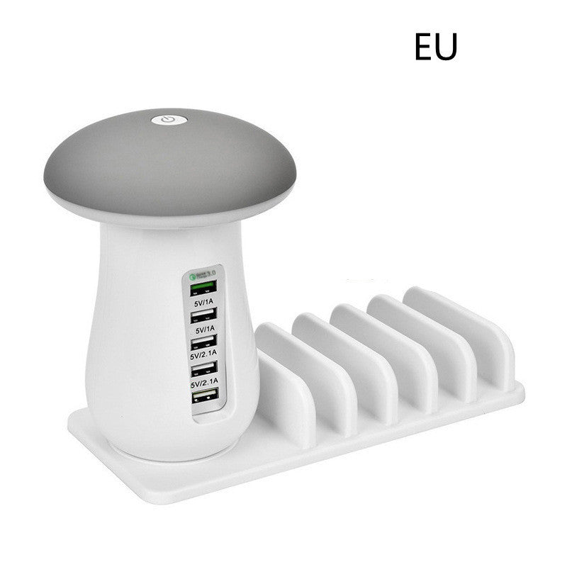 Mushroom Lamp USB Charger 🍄 Fast QC 3.0 & LED Light