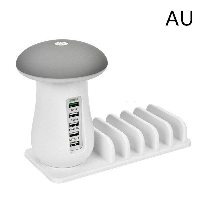 Mushroom Lamp USB Charger 🍄 Fast QC 3.0 & LED Light