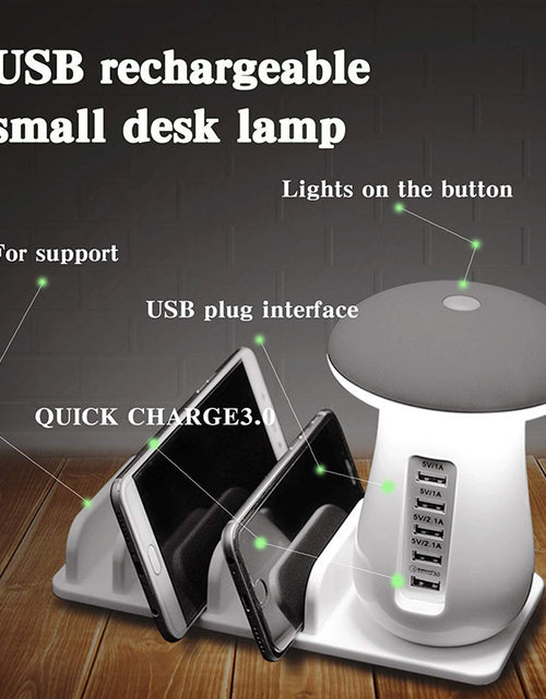 Load image into Gallery viewer, Mushroom Lamp USB Charger 🍄 Fast QC 3.0 &amp; LED Light
