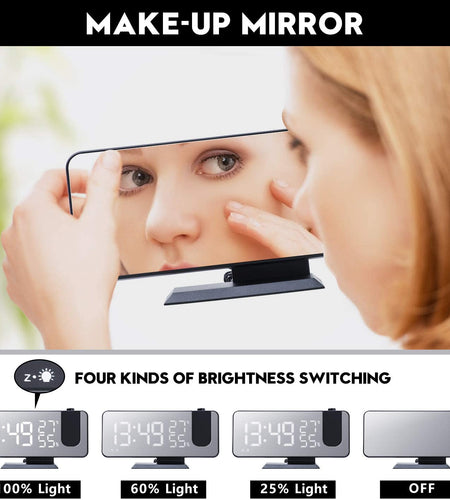 LED Projection Digital Alarm Clock Phone Charger