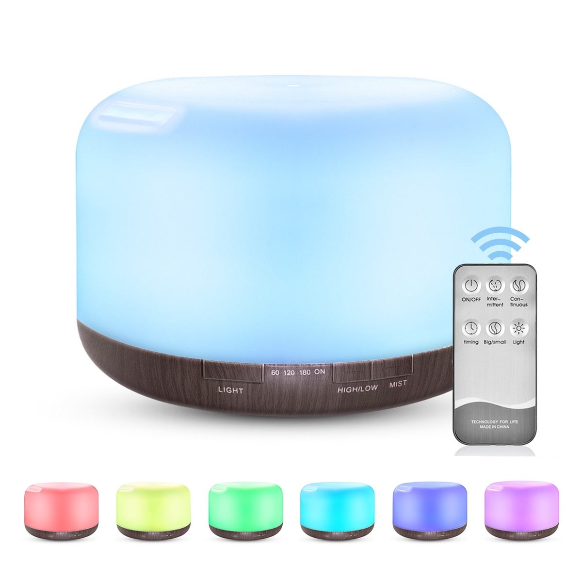 Color Changing Essential Oil Diffuser 🌿 500ml & Remote