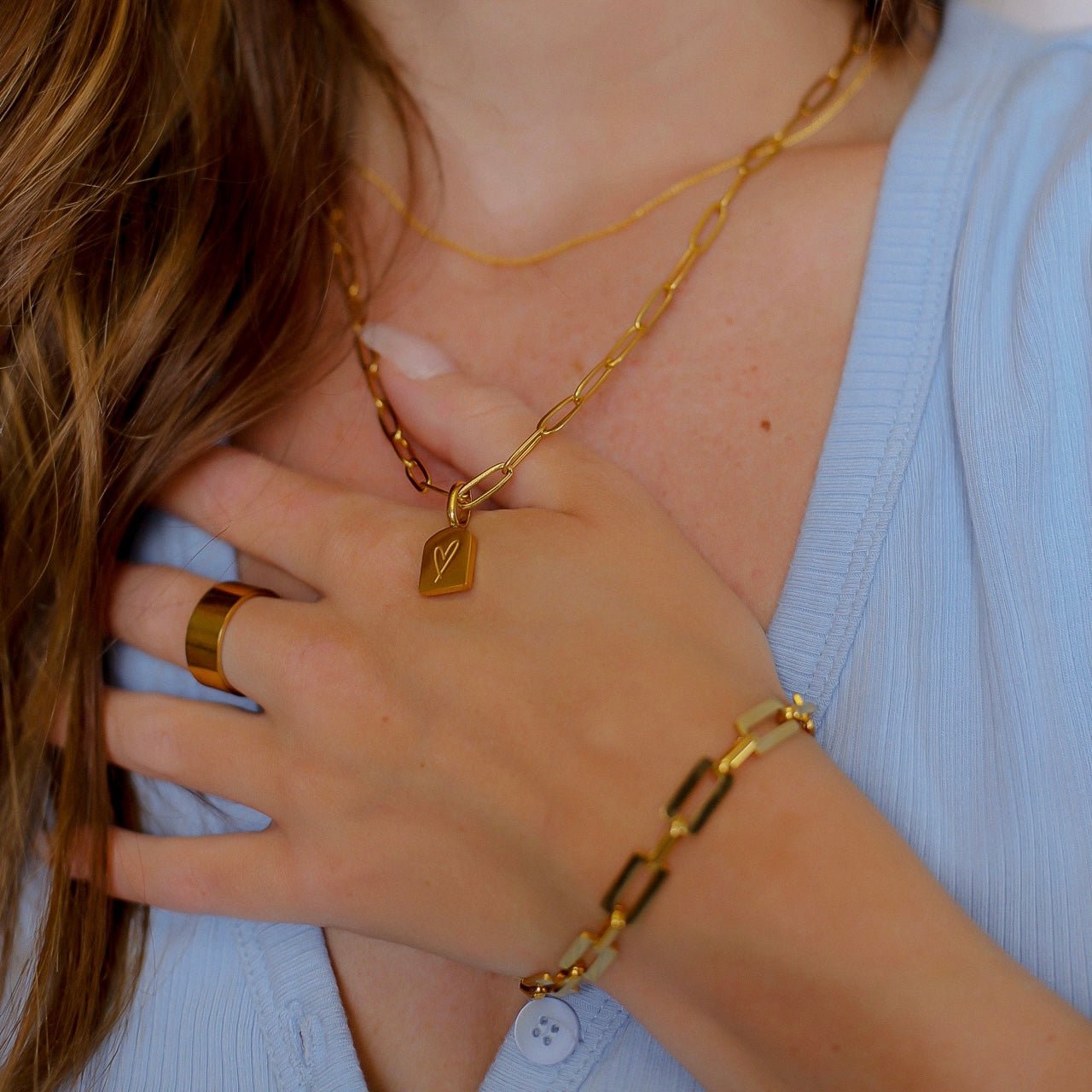 Boho Heart Pendant Necklace 💛 Gold-Plated & Hypoallergenic