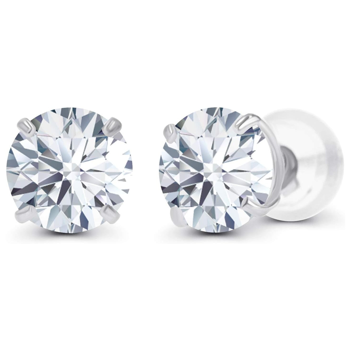Diamond Stud Earrings 💎 1.50 CTW White/Yellow Gold