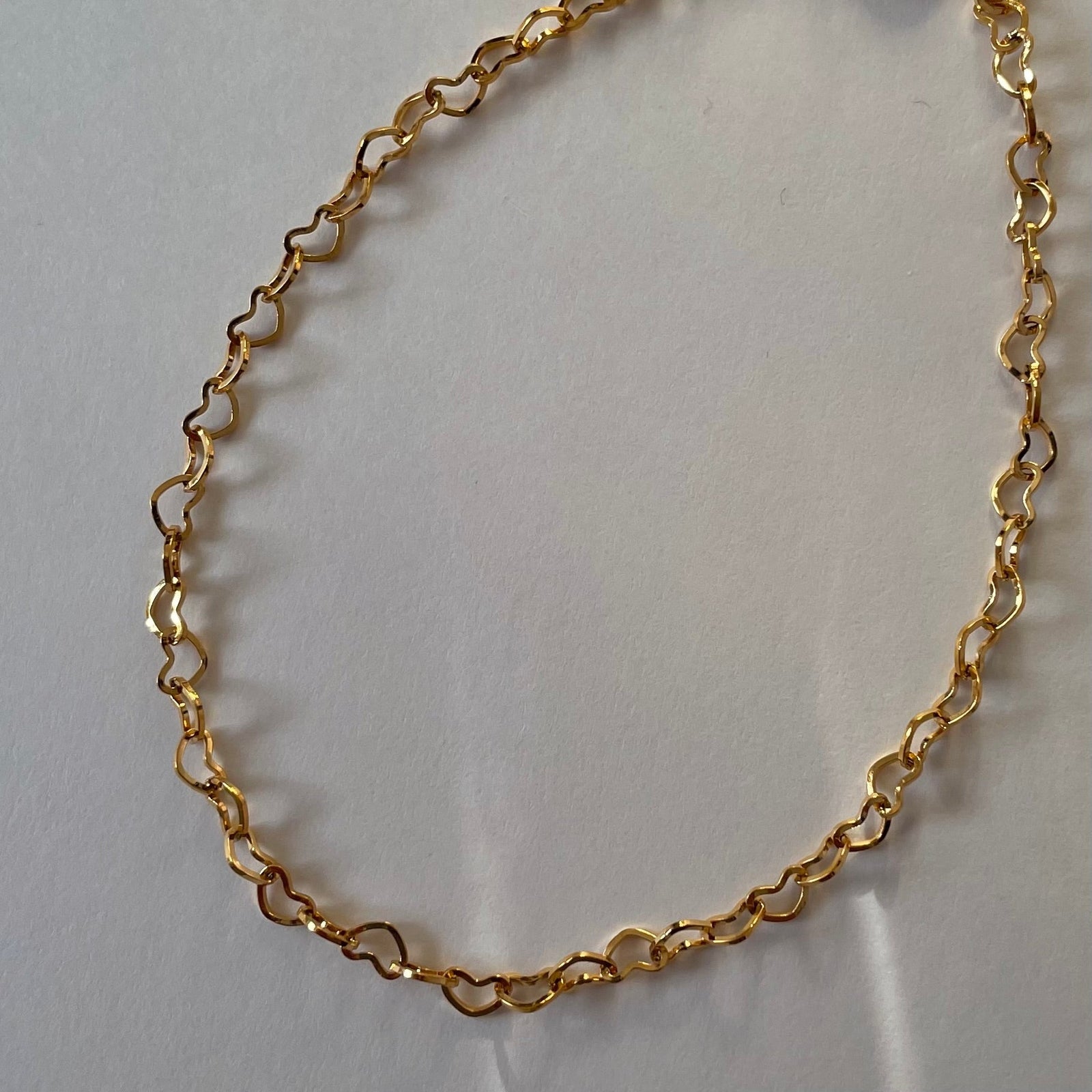 Heart Chain Bracelet 💛 Handmade 18K Gold-Plated Jewelry
