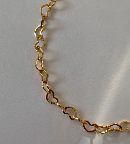 Heart Chain Bracelet 💛 Handmade 18K Gold-Plated Jewelry