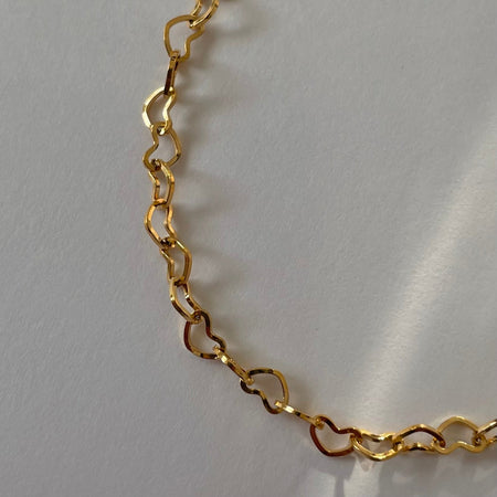 Heart Chain Bracelet 💛 Handmade 18K Gold-Plated Jewelry
