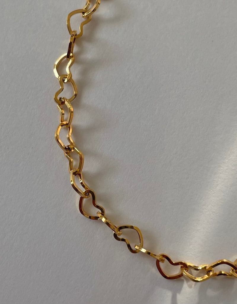 Heart Chain Bracelet 💛 Handmade 18K Gold-Plated Jewelry