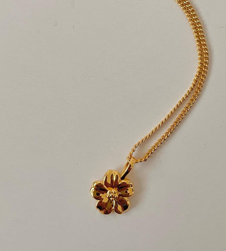 Hibiscus Pendant Necklace 🌺 Gold-Filled & Handmade in Canada