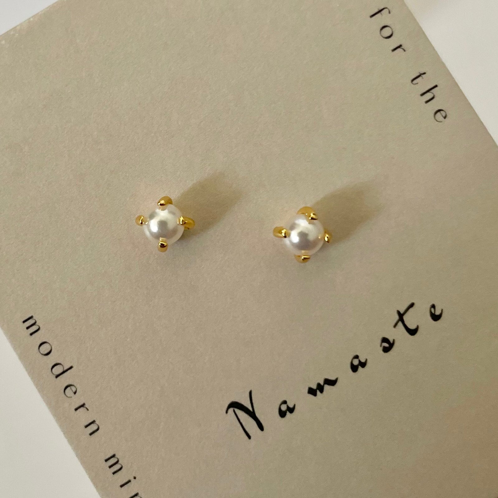 Pearl Stud Earrings ✨ Dainty 18K Gold-Plated Everyday Jewelry