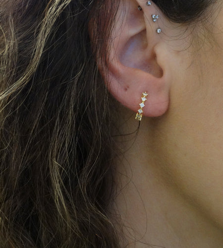 Kelly Huggies 💎 White Zirconia | Everyday Sparkle Earrings