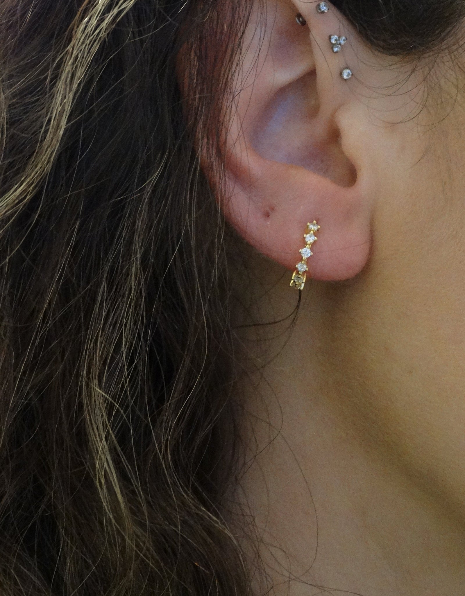 Kelly Huggies 💎 White Zirconia | Everyday Sparkle Earrings