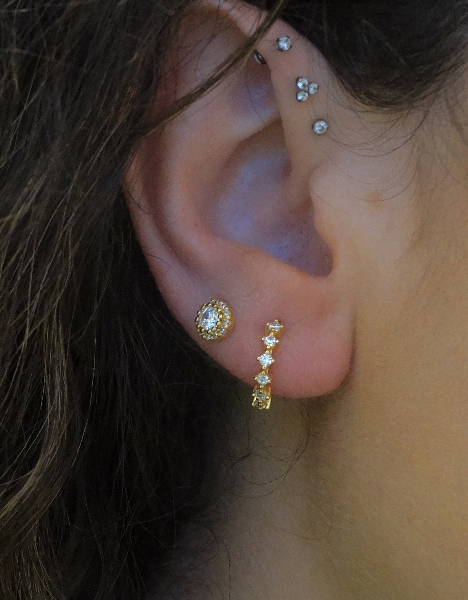 Kelly Huggies 💎 White Zirconia | Everyday Sparkle Earrings