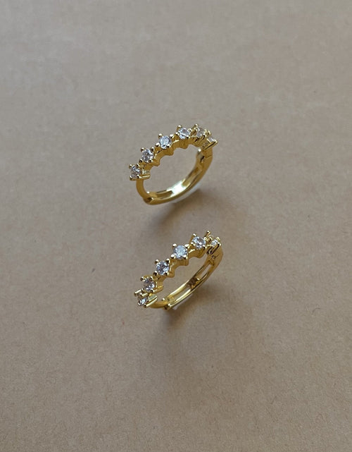 Load image into Gallery viewer, Kelly Huggies 💎 White Zirconia | Everyday Sparkle Earrings
