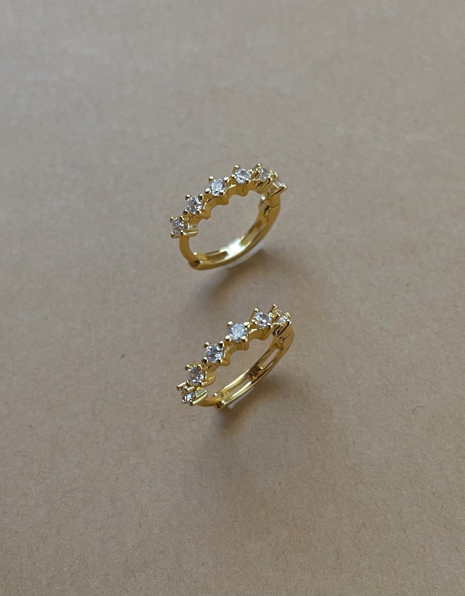 Kelly Huggies 💎 White Zirconia | Everyday Sparkle Earrings