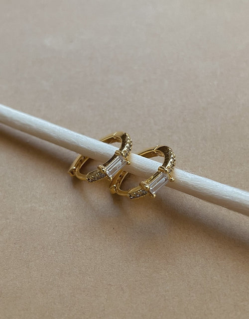 Load image into Gallery viewer, Sia Stone Huggies- White Zirconia
