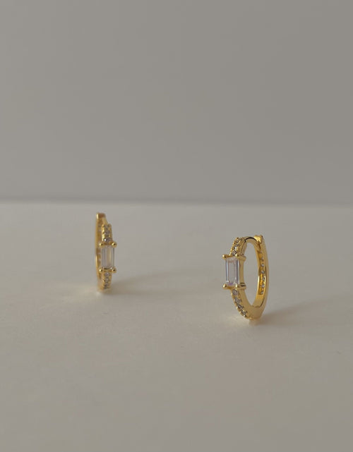 Load image into Gallery viewer, Sia Stone Huggies- White Zirconia
