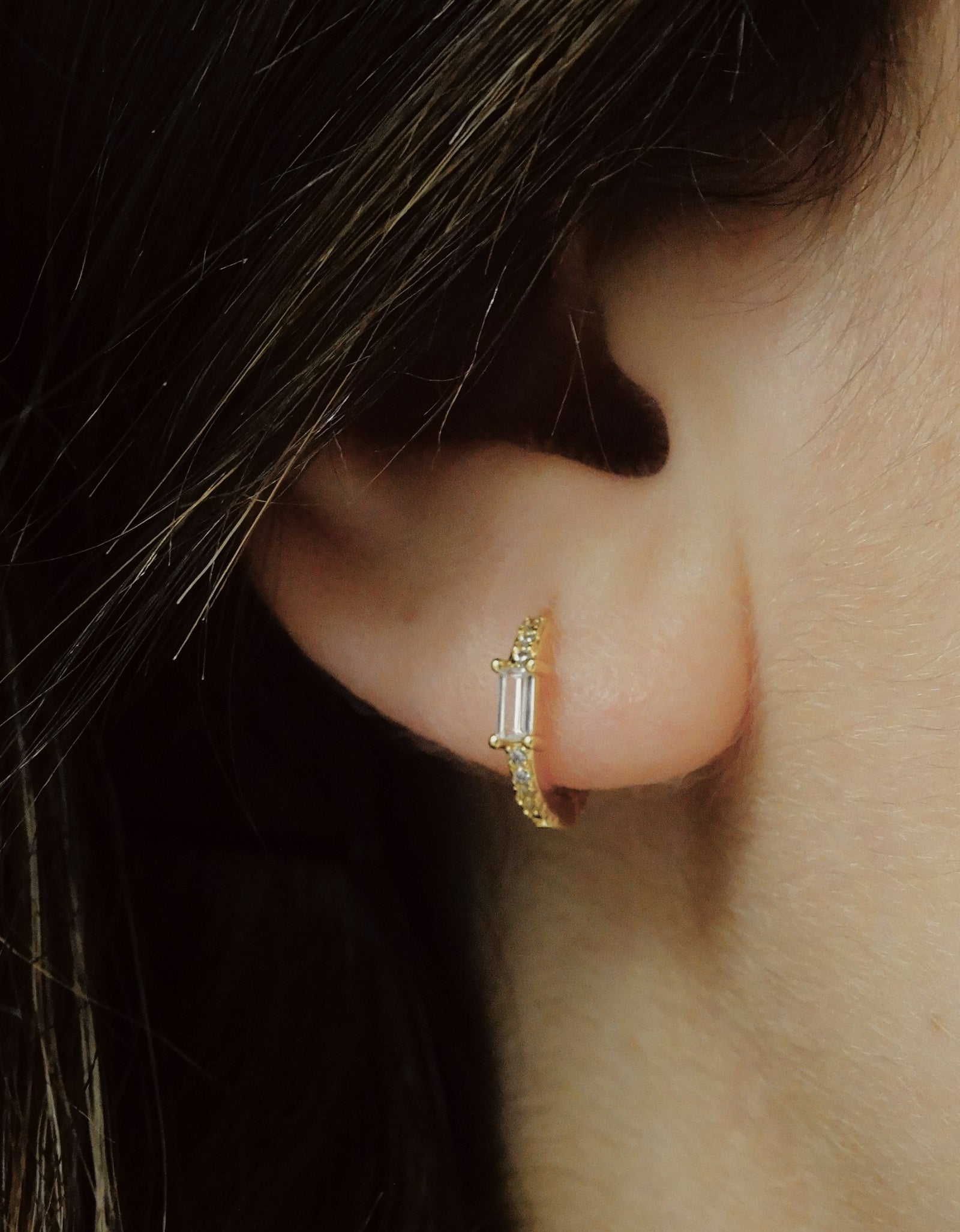 Sia Stone Huggies- White Zirconia