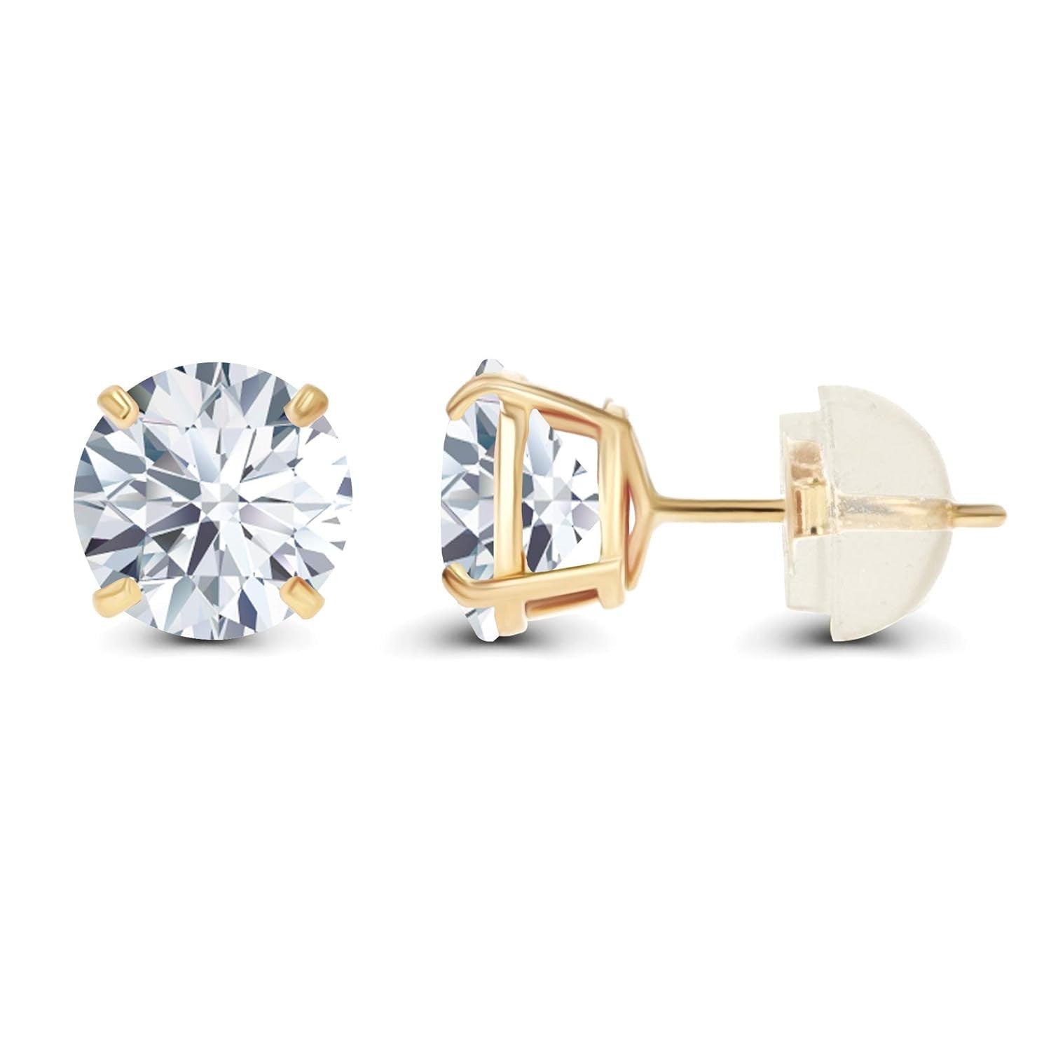 Diamond Stud Earrings 💎 1.50 CTW White/Yellow Gold